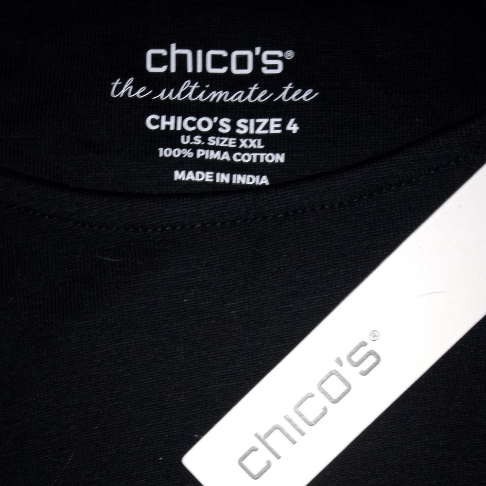 New Chico's Pima Cotton Pocket Tunic Tank XXL - Picture 2 of 3
